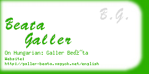 beata galler business card